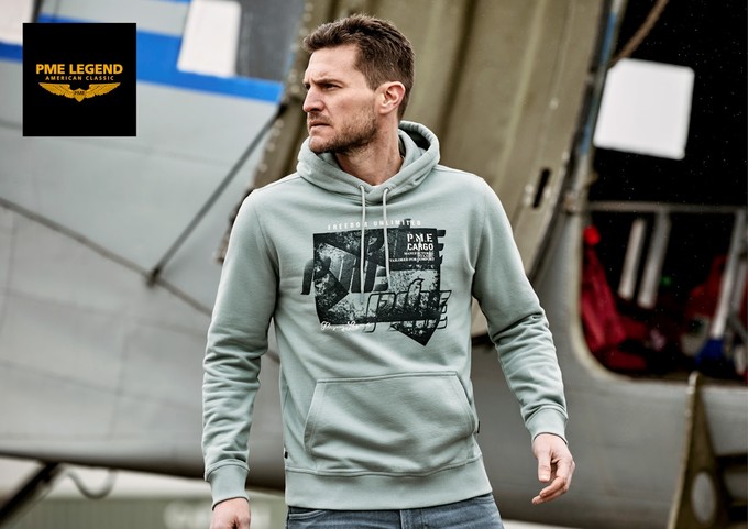 PME Legend Kapuzenpullover mit Print grau Mode Martin Allgäu | © PME Legend